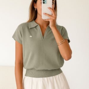 Light Olive Green Semi-Formal Top